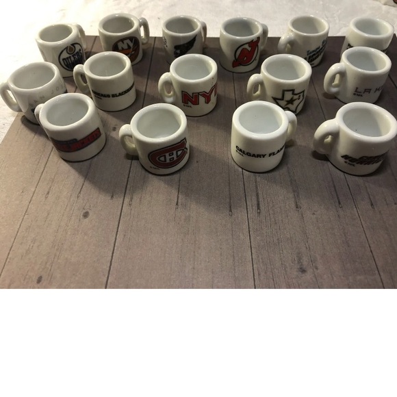Vintage NHL Mini Hockey Team Lot Mugs Habs Kings Flames NYR Flyers Stars Sharks - Picture 5 of 11